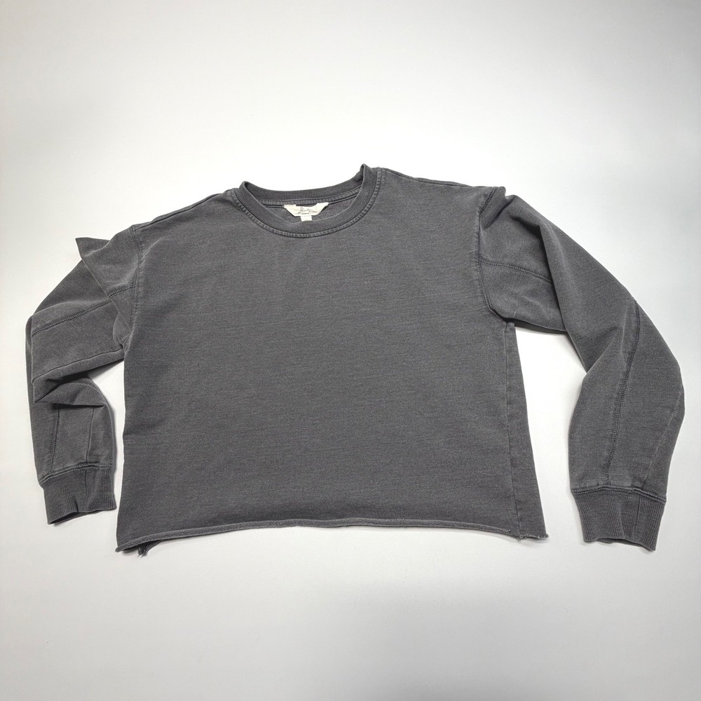 Bixby Nomad Cropped Sweatshirt Gray Crewneck Womens Large Boxy